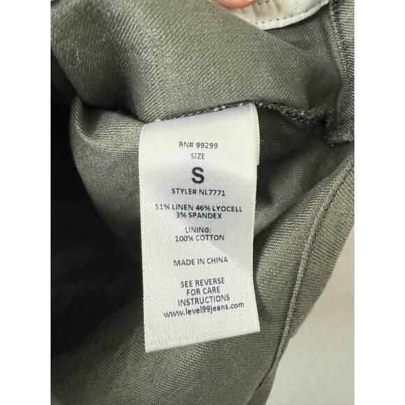 Level 99 X Evereve Linen Blend Gina Olive Green Utility Jacket Lightweight S - Picture 7 of 8
